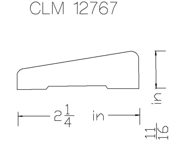 CLM 12767 molding diagram, 2 1/4 inches.