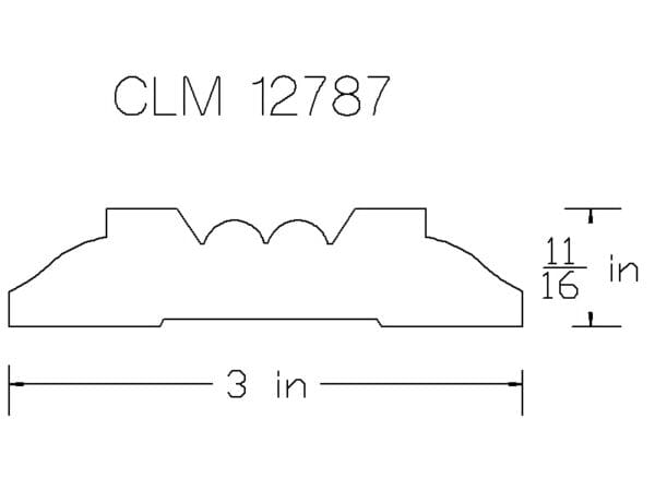 CLM 12787 crown molding diagram.