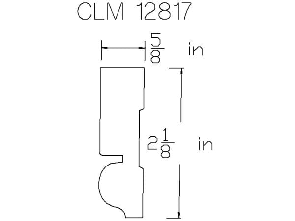 CLM 12817 molding diagram, 2 1/8" high.