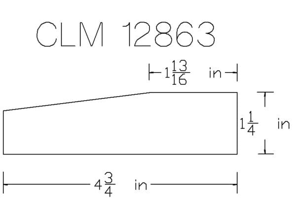 CLM 12863 trapezoid dimensions.