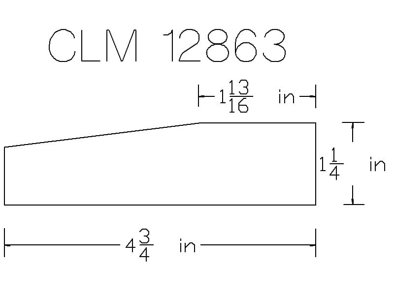 CLM 12863 trapezoid dimensions.