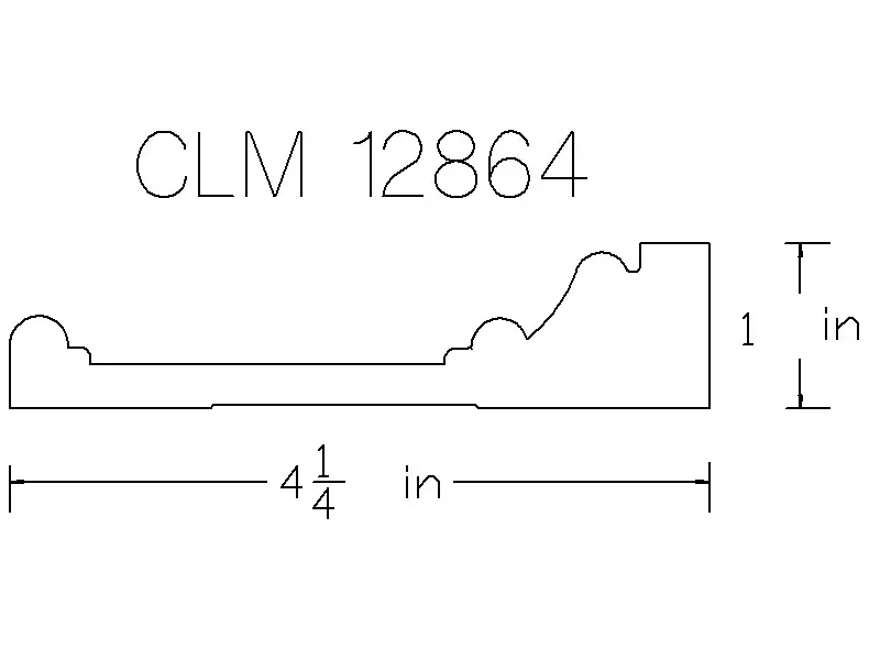 CLM 12864 molding profile diagram.