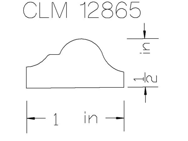 CLM 12865 crown molding diagram.