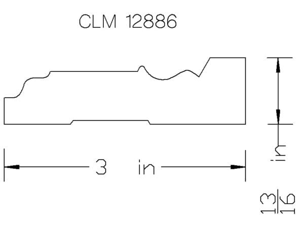 CLM 12886 molding, 3-inch profile.