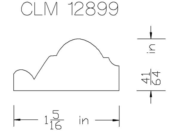 CLM 12899 crown molding diagram.