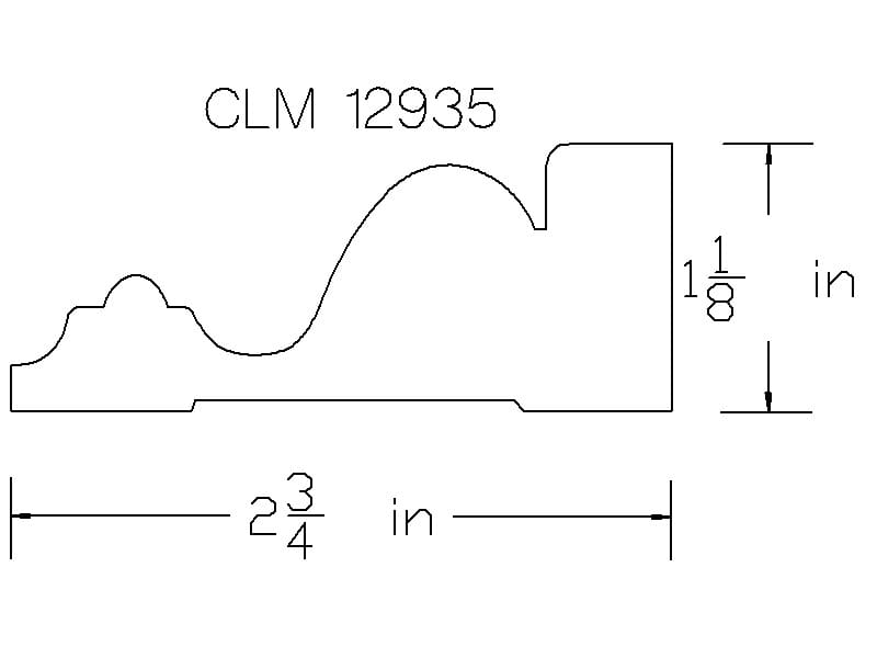 CLM 12935 molding profile diagram