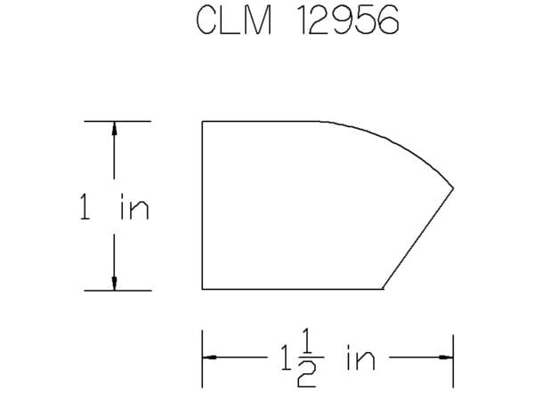 CLM 12956: 1" x 1 1/2" corner.