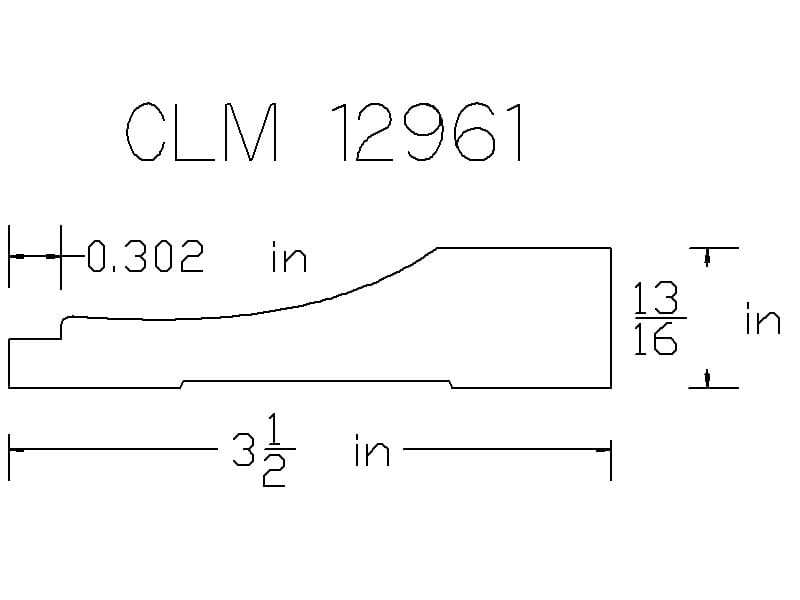 CLM 12961 molding profile diagram.