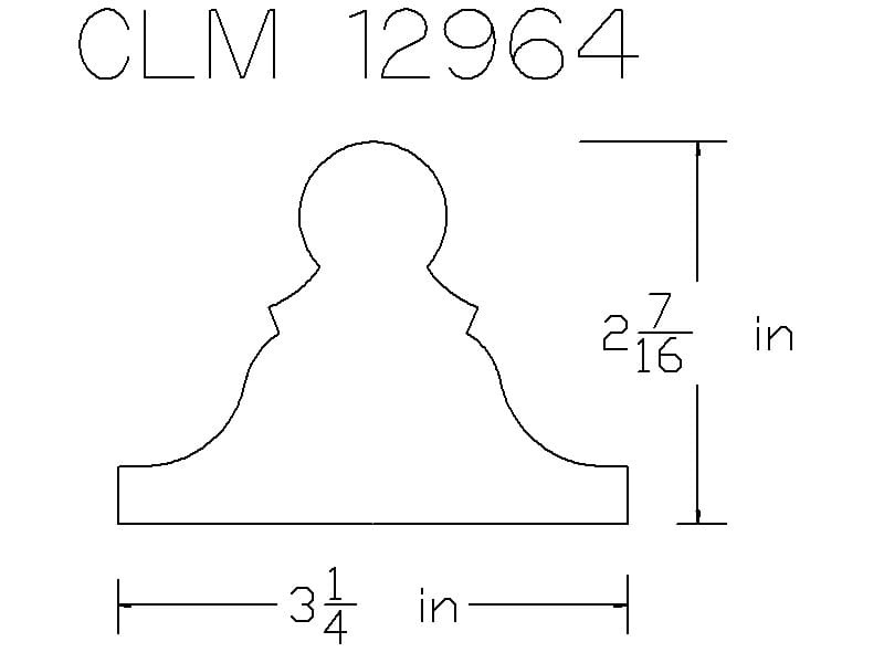 CLM 12964 crown molding diagram.