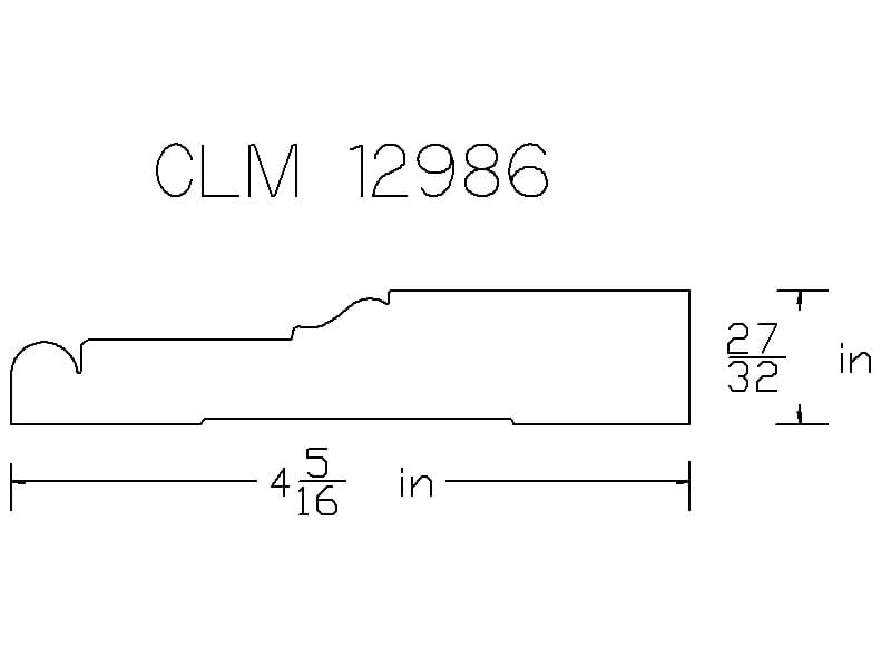 CLM 12986 molding profile diagram.