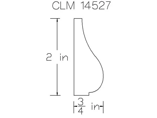 CLM 14527: 2" x 3 3/4" molding diagram