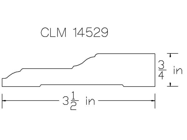 CLM 14529 molding diagram 3 1/2" x 3/4"