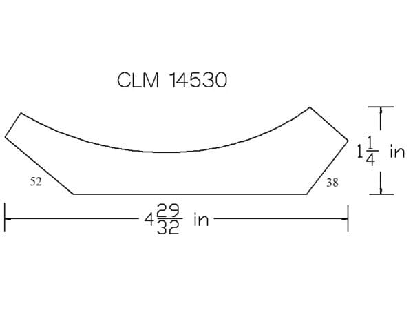 CLM 14530 curved molding diagram.