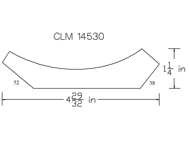 CLM 14530 curved molding diagram.