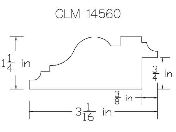 CLM 14560 crown molding diagram.