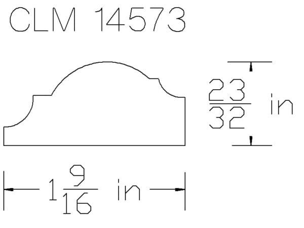 CLM 14573 crown molding diagram.