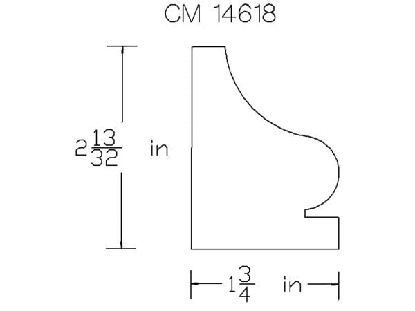 CM 14618 molding profile diagram.