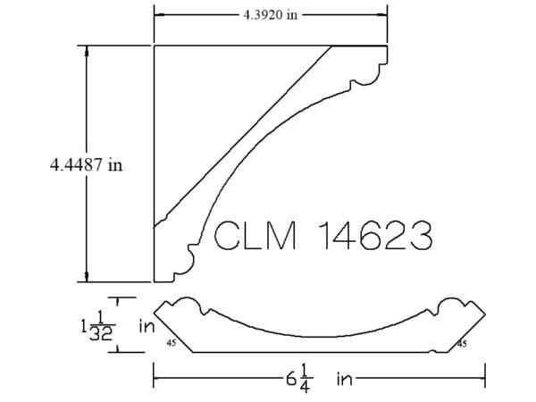 CLM 14623 crown molding diagram